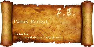 Panek Bercel névjegykártya